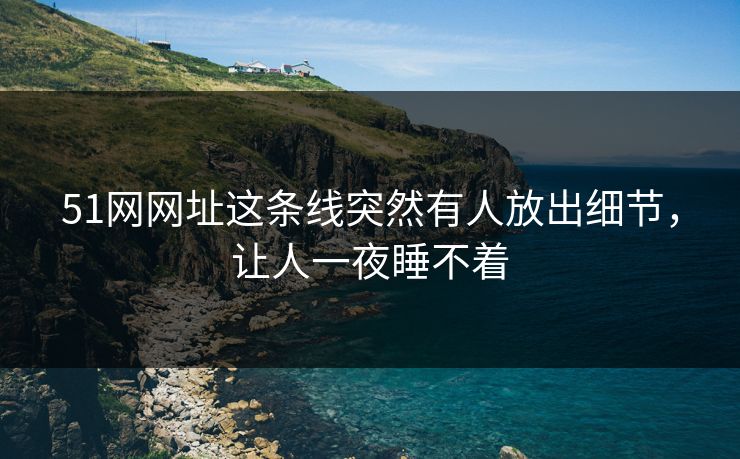 51网网址这条线突然有人放出细节，让人一夜睡不着