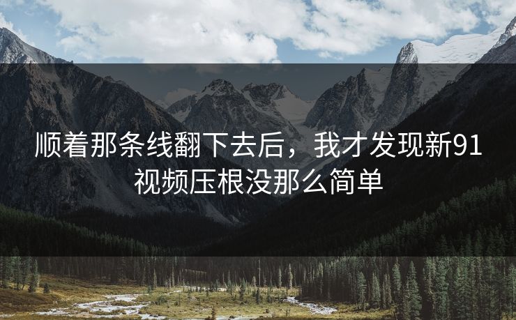 顺着那条线翻下去后，我才发现新91视频压根没那么简单
