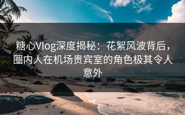 糖心Vlog深度揭秘：花絮风波背后，圈内人在机场贵宾室的角色极其令人意外