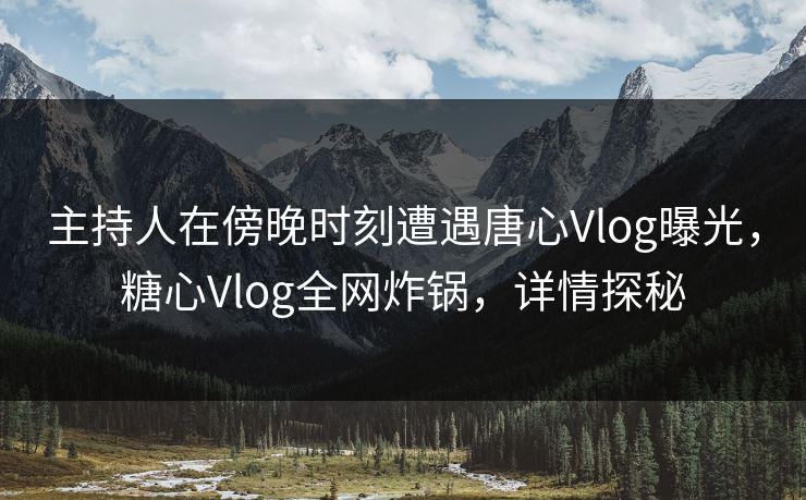 主持人在傍晚时刻遭遇唐心Vlog曝光，糖心Vlog全网炸锅，详情探秘